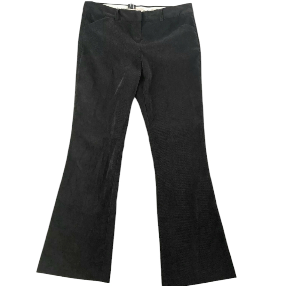 Norma Kamali Pants Womens Sz 12 Classic Black‎ Micro Corduroy Boot Leg Occasions